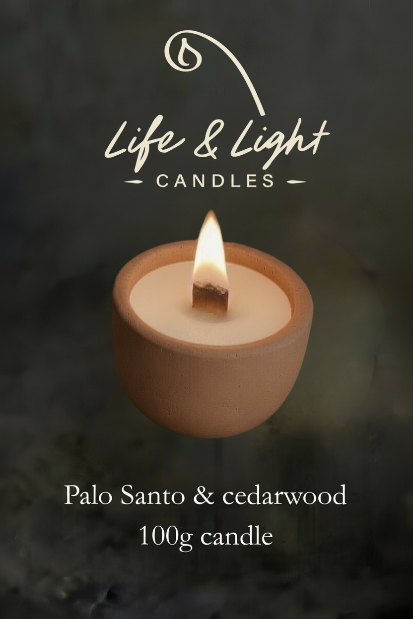 Palo Santo and Cedarwood 100g candle