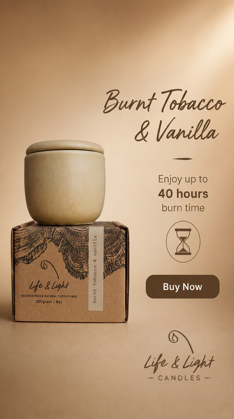 BURNT TOBACCO & VANILLA 200g Candle