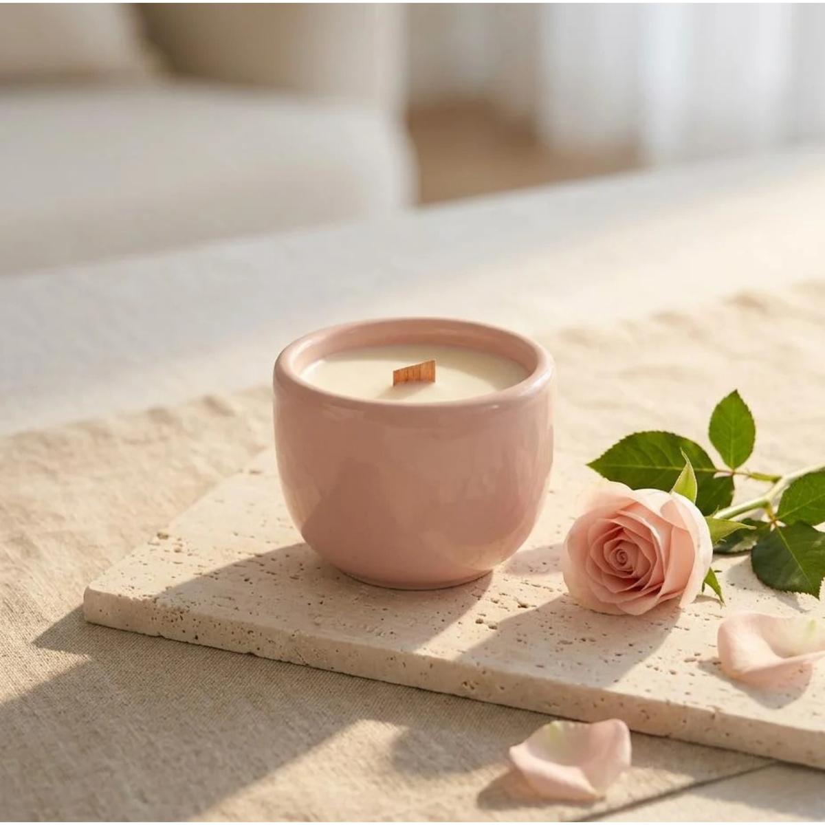 Sandalwood and Rose 100g candle
