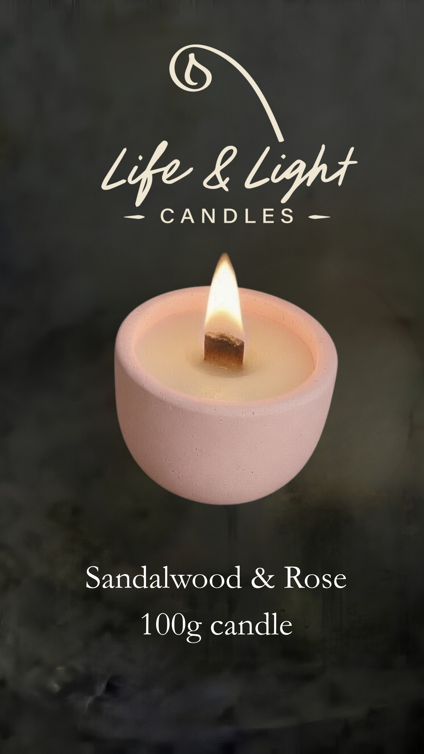 Sandalwood and Rose 100g candle